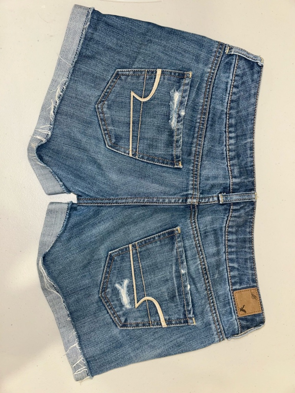 American Eagle Outfitters Distressed Blue Denim Jean Shorts - Picture 3 of 3